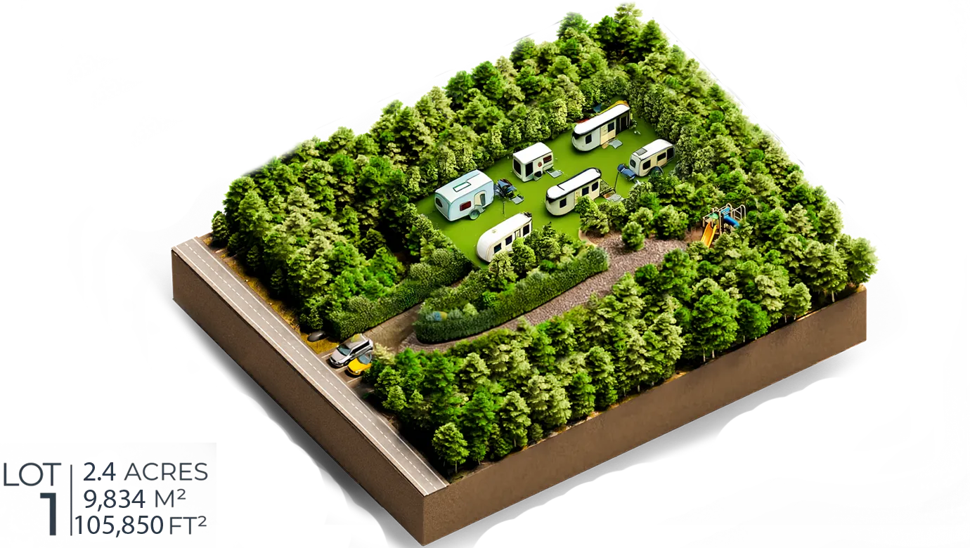 3D rendering of Mini RV park